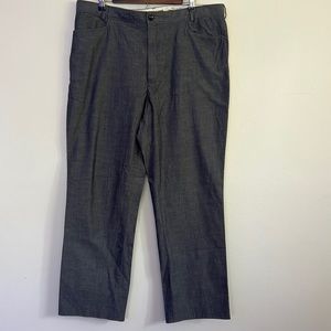 Men’s Claiborne by John Bartlett Flat Front Charcoal Gray Pants SZ 38/32